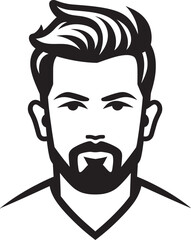 Dapper Demeanor Insignia Vector Design for Fashionable Male Face Logo 