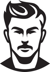 Timeless Trademark Badge Classic Male Face Vector Icon for Iconic Branding 