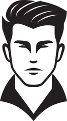 Chiseled Charm Insignia Vector Design for Attractive Male Face Logo 
