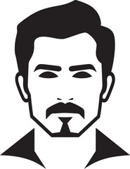 Contemporary Confidence Crest Male Face Vector Icon with Bold Presence 