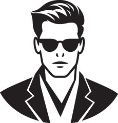 Dapper Demeanor Crest Fashionable Male Face Logo Design with Distinct Style 