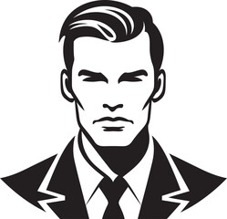 Artistic Allure Badge Male Face Vector Icon with Creative Flair 