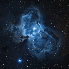Fototapeta na wymiar Nebula Dazzle: Monocle's Fogbound Indigo