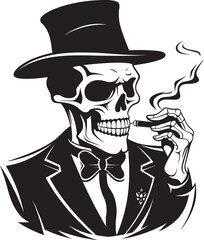 Old World Opulence Insignia Vector Design for Smoking Gentleman Icon with Classic Sophistication 