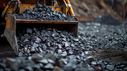  excavator loading coal 