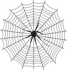 Obraz premium Silk Spin Badge Delicate Spider Web Logo for Elegant Design 