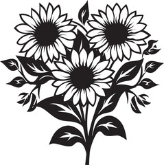 Golden Bloom Emblem Sunflowers Vector Logo for Radiant Beauty 