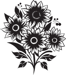 Sunny Serenity Badge Vector Sunflowers Logo for Calm and Positive Vibes 