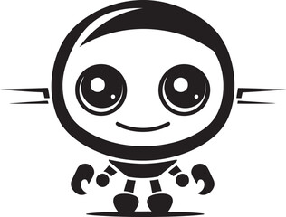 Chat Companion Insignia Cute Robot Logo for Friendly Conversations 