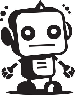 Nano Nudge Insignia Cute Robot Chatbot Icon for Digital Assistance 