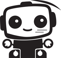 Fototapeta premium Pint sized Pal Crest Compact Robot Icon for Compact Connections 