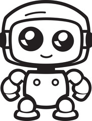 Obraz premium Byte sized Bot Crest Small and Cute Robot Logo for Chat Assistance 
