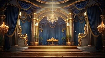 stage scene podium background illustration spotlight lights, curtain performance, drama music stage scene podium background