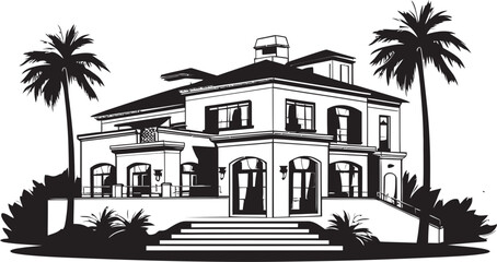 Villa Verve Insignia Iconic Logo Featuring Modern Villa Icon 