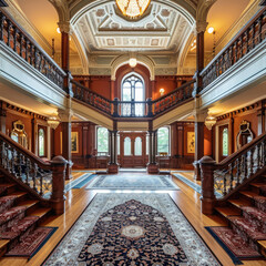Obraz premium Grand Entry Hall in a Historic Mansion: Majestic and Grandiose