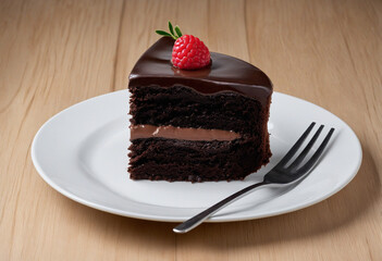 Fototapeta na wymiar Chocolate cake slices displayed on a table.