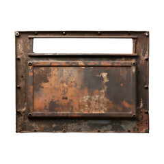 Old rusty mail slot isolated on transparent and white background, Png Object