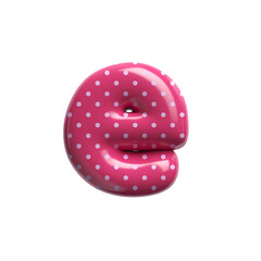 Polka dot letter E - Lower-case 3d pink retro font - Suitable for Fashion, retro design or decoration related subjects