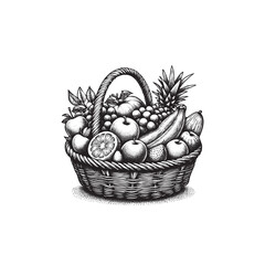 Hand Drawn Fruit Basket