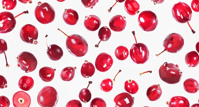a painting of a bunch of cherries on a white background