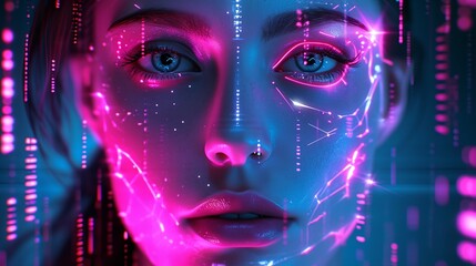 a woman with a futuristic face