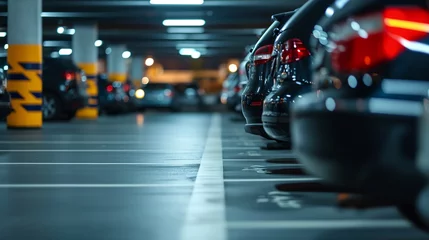 Foto op Plexiglas a row of parked cars © progressman