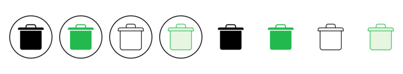 Trash icon set. trash can icon. delete icon vector. garbage