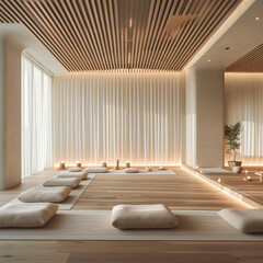 Fototapeta premium Serene Yoga Studio: Peaceful and Calming