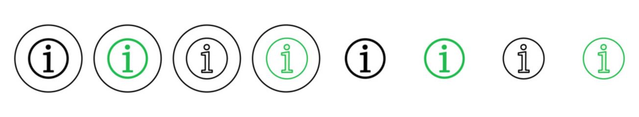 Info sign icon set. about us icon vector. Faq icon
