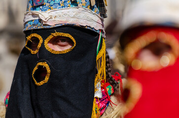 Joaldunak: the traditional costume of the carnival of Ortuella, Bizcaia. Euskal Herria