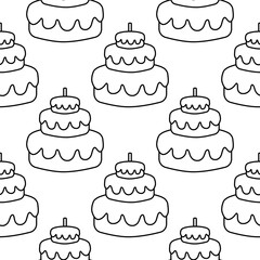 cake chocolate day birthday candle pattern vector