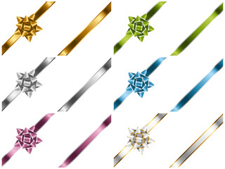 カラーバリエ、リボン縁星斜1