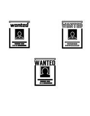 Black and White Wanted Criminal Poster Card Concept Vector