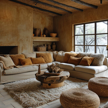 South African Safari Touch: Khaki Living Room Feel