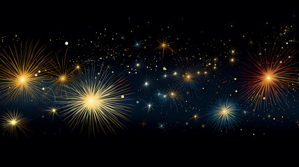 Fototapeta premium Beautiful fireworks background at night for holiday decoration
