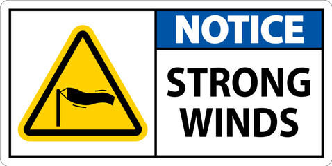 Water Safety Sign Notice - Strong Winds