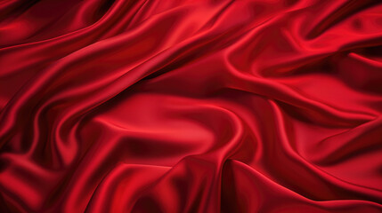 Abstract background of satin luxury cloth texture or elegant red silk fabric.
