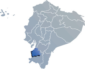 EL ORO DEPARTMENT MAP PROVINCE OF ECUADOR 3D ISOMETRIC MAP