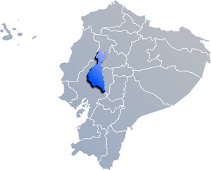 LOS RÍOS DEPARTMENT MAP PROVINCE OF ECUADOR 3D ISOMETRIC MAP