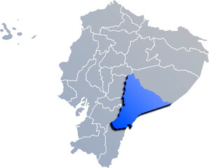 MORONA SANTIAGO DEPARTMENT MAP PROVINCE OF ECUADOR 3D ISOMETRIC MAP