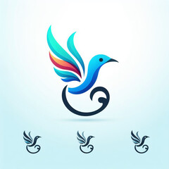 Fototapeta premium Generative AI Illustration of the letter E logo in the shape of a bird