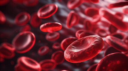 close up of blood cells, leukocytes, erythrocytes bloodstream