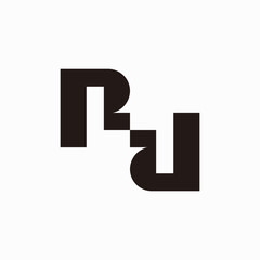 Obraz premium LR RL monogram logo. Modern style solid black RL LR letter initials logo