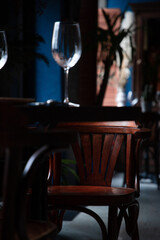 glasses on a table