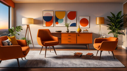 Mid-century Modern Room Living space