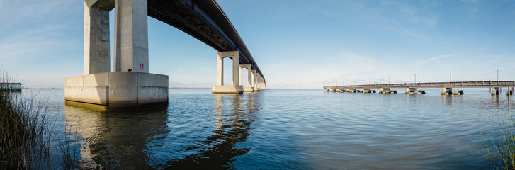 Panorama of Antioch bridge in the bay area