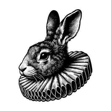 elegant rabbit victorian vintage illustration