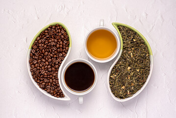 Drink photography of coffee; green tea; herb; bean; choice; choose; herbal; caffeine; dry; natural;...