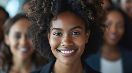 Fototapeta premium portrait of a happy african american business woman leader 