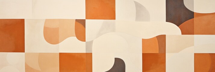 Beige and rust zigzag geometric shapes